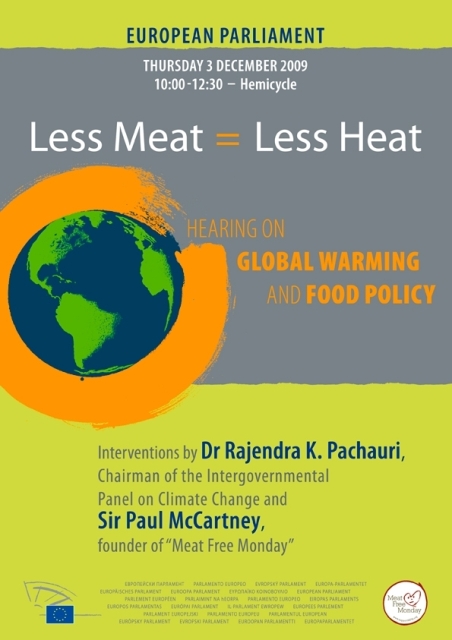 hearing-poster1 Na predstavitvi programa Less Meat = Less Heat tudi Sir Paul McCartney